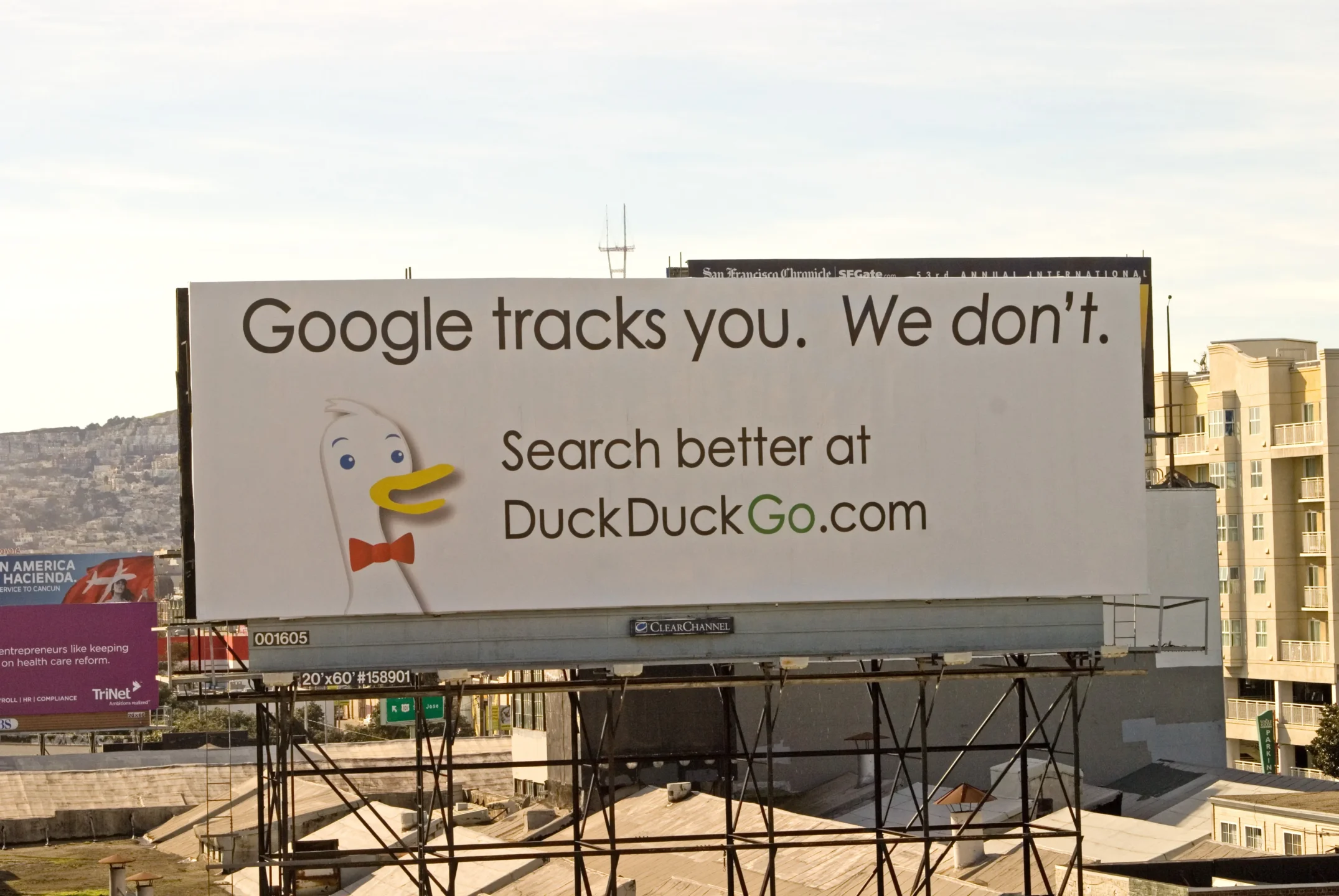 Google tracks you. We don't.