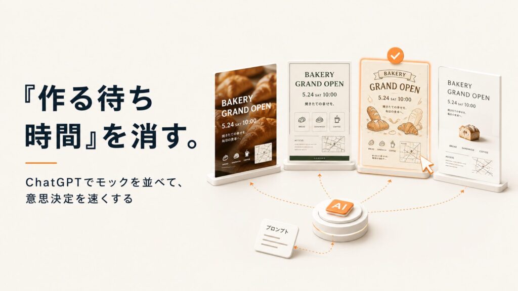 「作る待ち時間」を消す。ChatGPTでチラシのモック画像を量産して意思決定を速くする